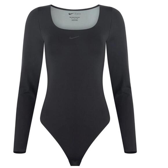 $80 Nike Women's Form Long-Sleeve Bodysuit-Black Size Medium HQ8296 - Picture 9 of 9